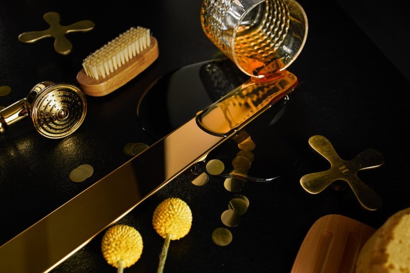 Odpływ liniowy przyścienny naturalne złoto