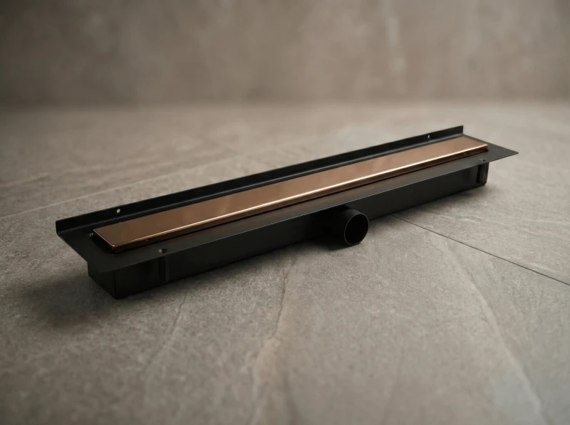 Odpływ przyścienny różowe złoto złożony