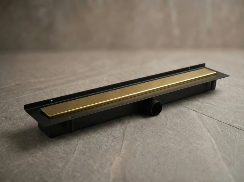 Złożony złoty odpływ przyścienny LINE PRO