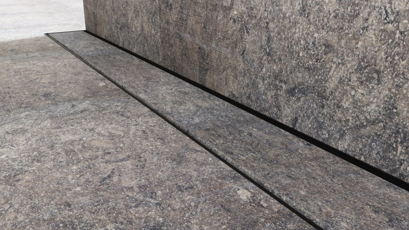 Wizualizacja odpływu łazienkowego super slim w jasnej łazience