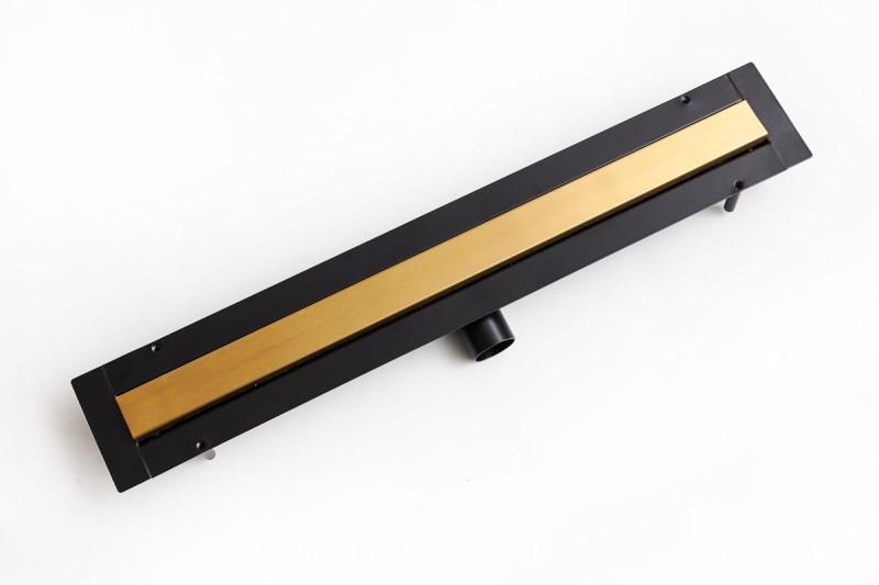 Super niski odpływ liniowy LINE PRO Złoto Szczotkowane