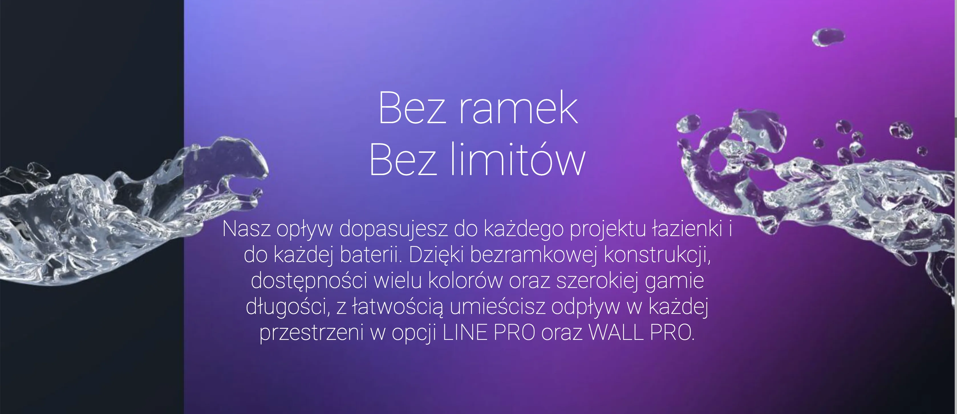 Bezramkowy odpływ liniowy LINE PRO