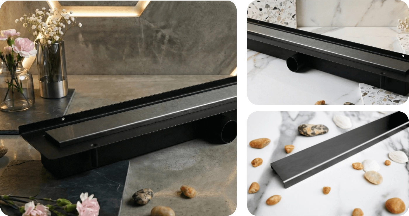 Odpływ liniowy przyścienny LINE PRO grafit szczotkowany