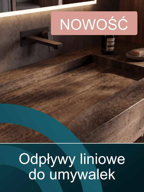Odpływy liniowe do umywalek pod zabudowę CEDOR - Nowoczesne Odpływy Łazienkowe